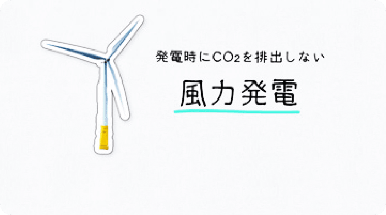 発電時にCO₂を排出しない 風力発電